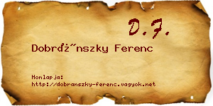 Dobránszky Ferenc névjegykártya