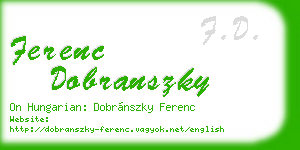 ferenc dobranszky business card