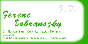 ferenc dobranszky business card